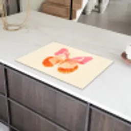 Oranje - Vlinder - Minimalistisch Inductie beschermer vinyl 3mm klein -sfeer8