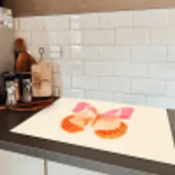Oranje - Vlinder - Minimalistisch Inductie beschermer vinyl 3mm klein -sfeer3