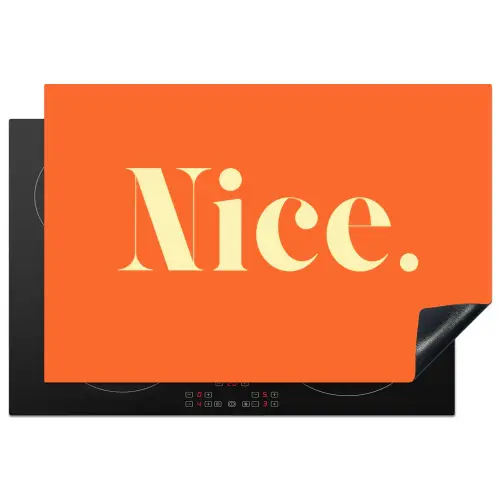 Oranje - Gebroken wit - Nice Inductie beschermer vinyl 3mm klein -3d