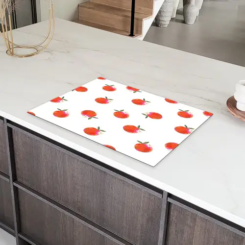 Oranje - Sinaasappel - Bloemetje Inductie beschermer vinyl 3mm klein 276 -sfeer8
