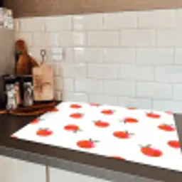 Oranje - Sinaasappel - Bloemetje Inductie beschermer vinyl 3mm klein 276 -sfeer3