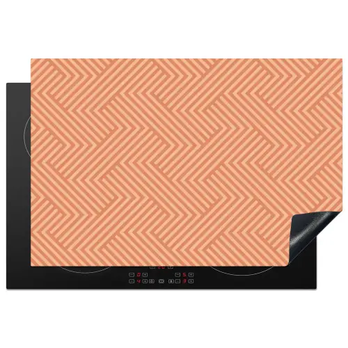 Oranje - Strepen - Patroon Inductie beschermer vinyl 3mm klein 276 -3d