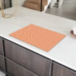 Oranje - Strepen - Patroon Inductie beschermer vinyl 3mm klein 276 -sfeer8