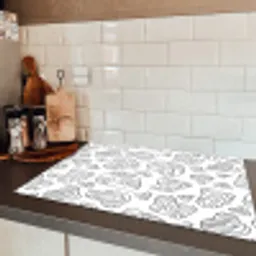 Organisch - Lijnen - Zwart Inductie beschermer vinyl 3mm klein 276 -sfeer3