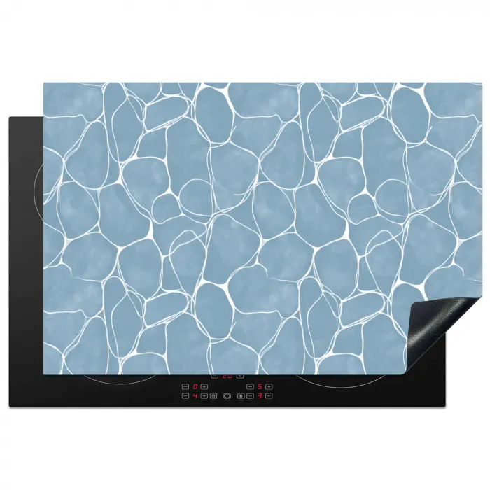 Organisch - Patroon - Blauw Inductie beschermer vinyl 3mm klein 276 -3d