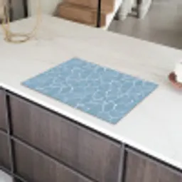 Organisch - Patroon - Blauw Inductie beschermer vinyl 3mm klein 276 -sfeer8