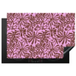 Organisch - Patroon - Roze Inductie beschermer vinyl 3mm klein 276 -3d
