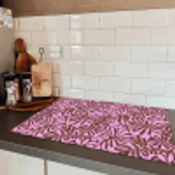 Organisch - Patroon - Roze Inductie beschermer vinyl 3mm klein 276 -sfeer3