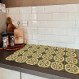 Ornament - Patroon - Groen Inductie beschermer vinyl 3mm klein 276 -sfeer3