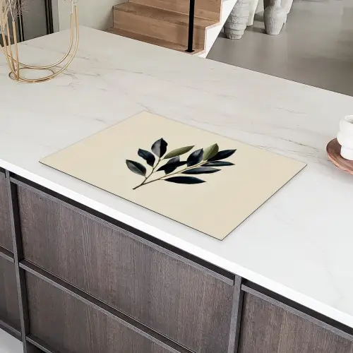 Ovaal - Olijfgroen - Simpel Inductie beschermer vinyl 3mm klein -sfeer8