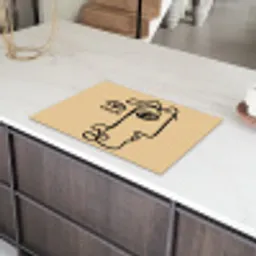 Overlappende profielen - Lichtbruin - Zwart Inductie beschermer vinyl 3mm klein -sfeer8