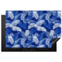 Palmblad - Patroon - Blauw Inductie beschermer vinyl 3mm klein 276 -3d