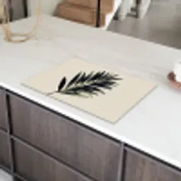 Palmblad - Subtiel - Groen - beige Inductie beschermer vinyl 3mm klein -sfeer8