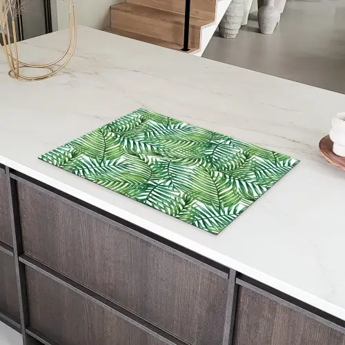 Palmboom - Bladeren - Groen Inductie beschermer vinyl 3mm klein 276 -sfeer8