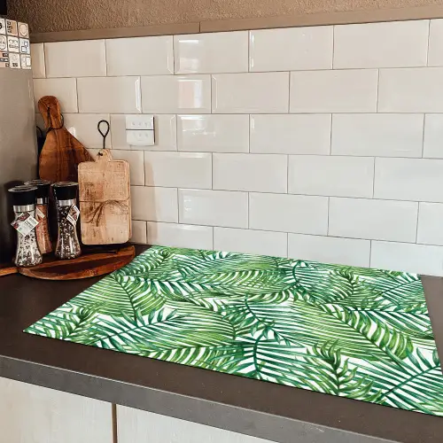 Palmboom - Bladeren - Groen Inductie beschermer vinyl 3mm klein 276 -sfeer3