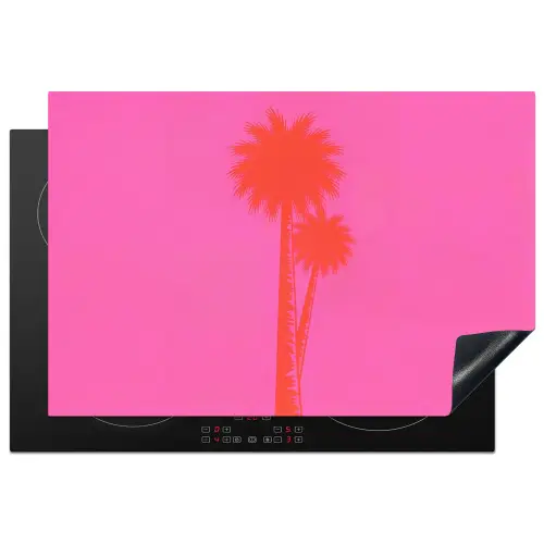 Palmbomen - Modern - Roze Inductie beschermer vinyl 3mm klein -3d