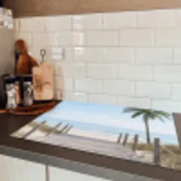 Palmbomen - Pad - Horizon Inductie beschermer vinyl 3mm klein -sfeer3