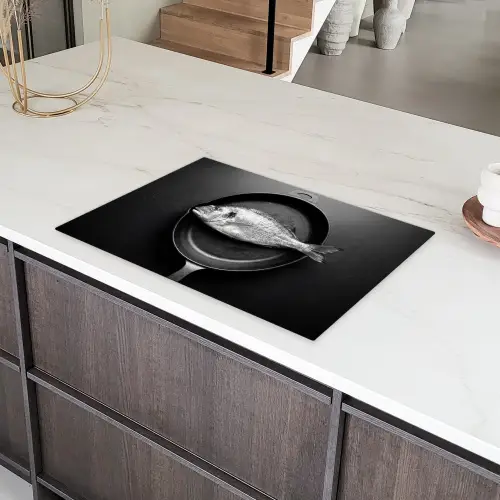 Pan - Vis - Zwart - Wit Inductie beschermer vinyl 3mm klein -sfeer8