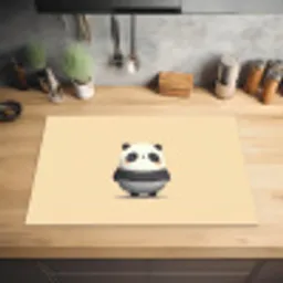 Panda - Beige - Minimalistisch Inductie beschermer vinyl 3mm klein -sfeer5