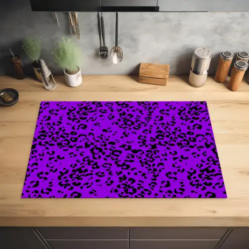 Panterprint - Paars - Patroon Inductie beschermer vinyl 3mm klein 276 -sfeer5