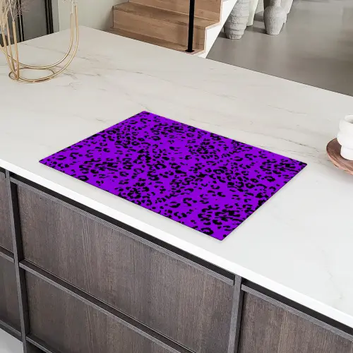 Panterprint - Paars - Patroon Inductie beschermer vinyl 3mm klein 276 -sfeer8
