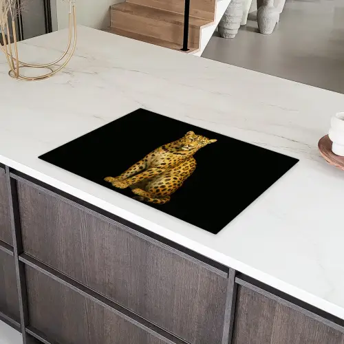 Panter - Realistisch - Bruin Inductie beschermer vinyl 3mm klein -sfeer8