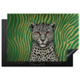 Panter - Zebrapatroon - Groen Inductie beschermer vinyl 3mm klein -3d