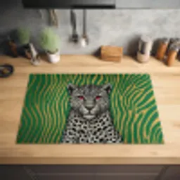 Panter - Zebrapatroon - Groen Inductie beschermer vinyl 3mm klein -sfeer5