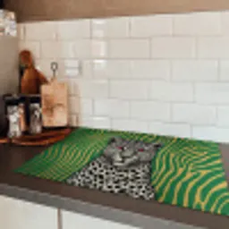 Panter - Zebrapatroon - Groen Inductie beschermer vinyl 3mm klein -sfeer3