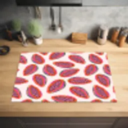 Papaja - Patroon - Roze Inductie beschermer vinyl 3mm klein 276 -sfeer5