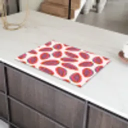 Papaja - Patroon - Roze Inductie beschermer vinyl 3mm klein 276 -sfeer8