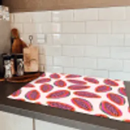 Papaja - Patroon - Roze Inductie beschermer vinyl 3mm klein 276 -sfeer3