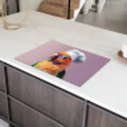 Papegaai - Koksmuts - Nieuwsgierig - Vogel Inductie beschermer vinyl 3mm klein -sfeer8