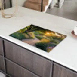 Pad - Bloemen - Park Inductie beschermer vinyl 3mm klein -sfeer8