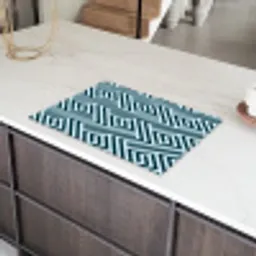 Patroon - Blauw - Lijnen - Zigzag Inductie beschermer vinyl 3mm klein 276 -sfeer8