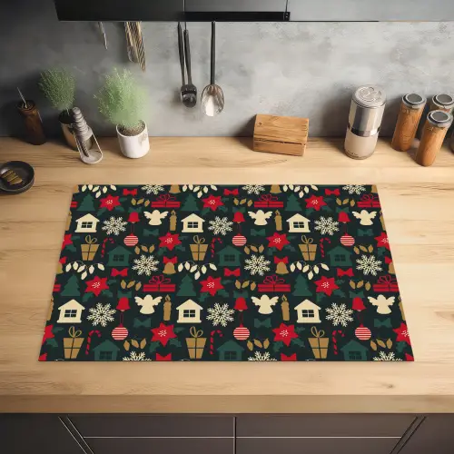 Patroon - Kerst - Symbolen Inductie beschermer vinyl 3mm klein 276 -sfeer5