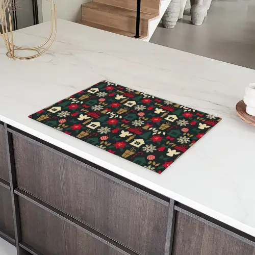 Patroon - Kerst - Symbolen Inductie beschermer vinyl 3mm klein 276 -sfeer8