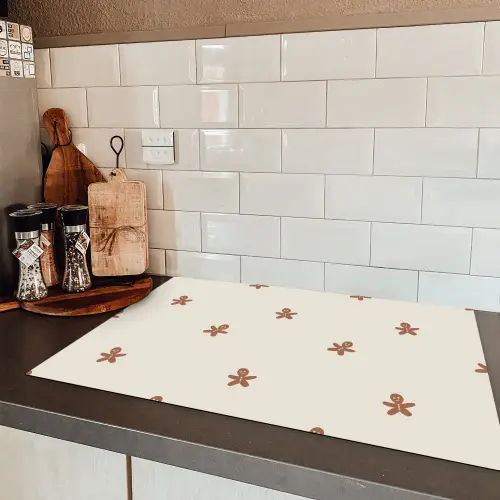 Patroon - Koekjes - Beige Inductie beschermer vinyl 3mm klein 276 -sfeer3