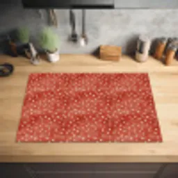 Chic - Stippen - Rood - Wit Inductie beschermer vinyl 3mm klein 276 -sfeer5