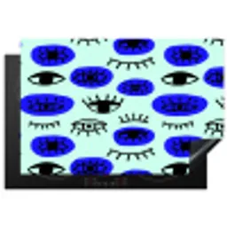 Patroon - Oog - Mint - Blauw Inductie beschermer vinyl 3mm klein 276 -3d
