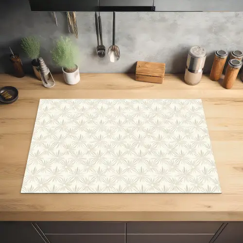 Patroon - Bloemen - Beige Inductie beschermer vinyl 3mm klein 276 -sfeer5