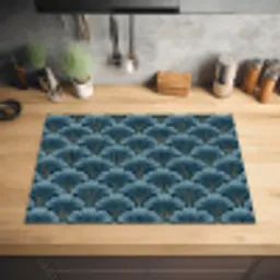 Patroon - Ginkgoblad - Blauw Inductie beschermer vinyl 3mm klein 276 -sfeer5