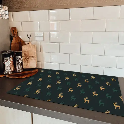 Patroon - Groen - Herten Inductie beschermer vinyl 3mm klein 276 -sfeer3
