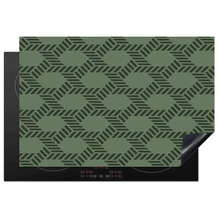 Patroon - Groen - Geometrisch Inductie beschermer vinyl 3mm klein 276 -3d