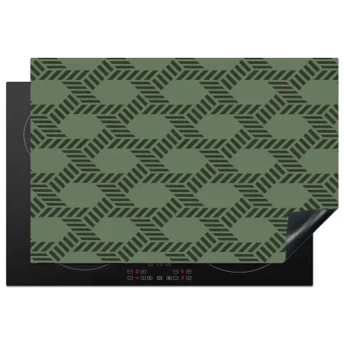 Patroon - Groen - Geometrisch Inductie beschermer vinyl 3mm klein 276 -3d