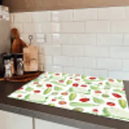 Patroon - Groen - Rood - Groente Inductie beschermer vinyl 3mm klein 276 -sfeer3