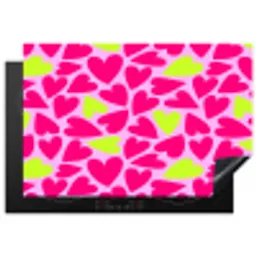 Patroon - Hart - Roze - Groen Inductie beschermer vinyl 3mm klein 276 -3d