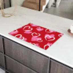 Patroon - Hartjes - Roze - Valentijn Inductie beschermer vinyl 3mm klein -sfeer8