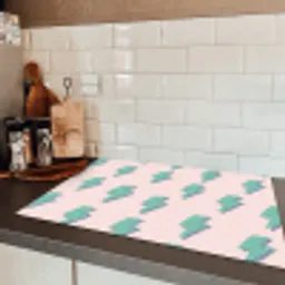 Patroon - Bliksem - Roze - Groen Inductie beschermer vinyl 3mm klein 276 -sfeer3