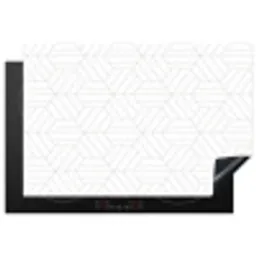 Patroon - Lijn - Design - Zwart - Wit Inductie beschermer vinyl 3mm klein 276 -3d